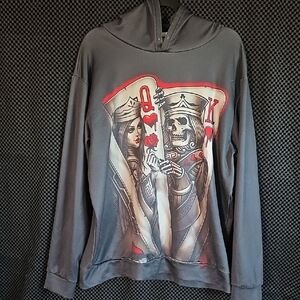 Graphic Hoodie with Playing Card Design
